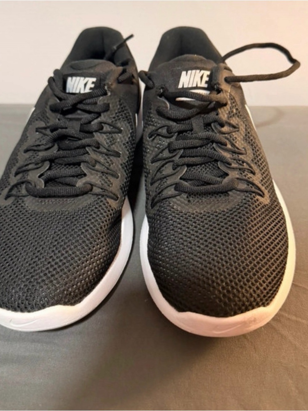 Nike Black Mesh Running Sneakers with White Sole